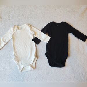 Guisby Black and White Kids Long Sleeve One Pieces 6-9M